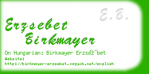 erzsebet birkmayer business card